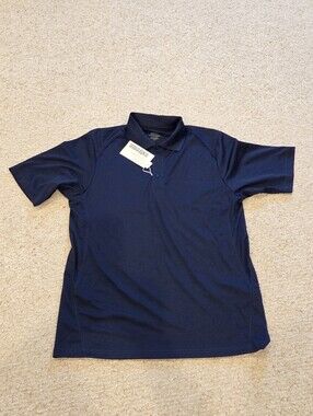 Men's Navy Performance Polo Shirt - Navy Blue